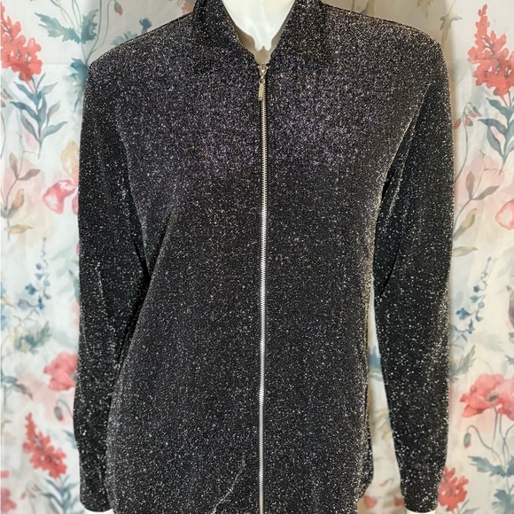 Vintage Chico's Black Jacket with Silver Shimmer - Picture 1 of 7